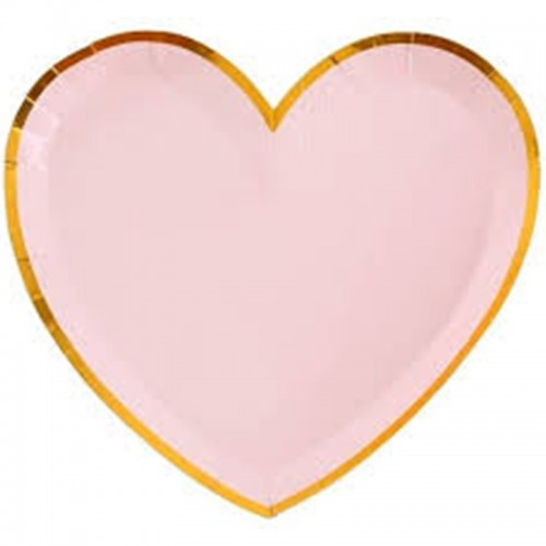 Pratos Coração Rosa Claro